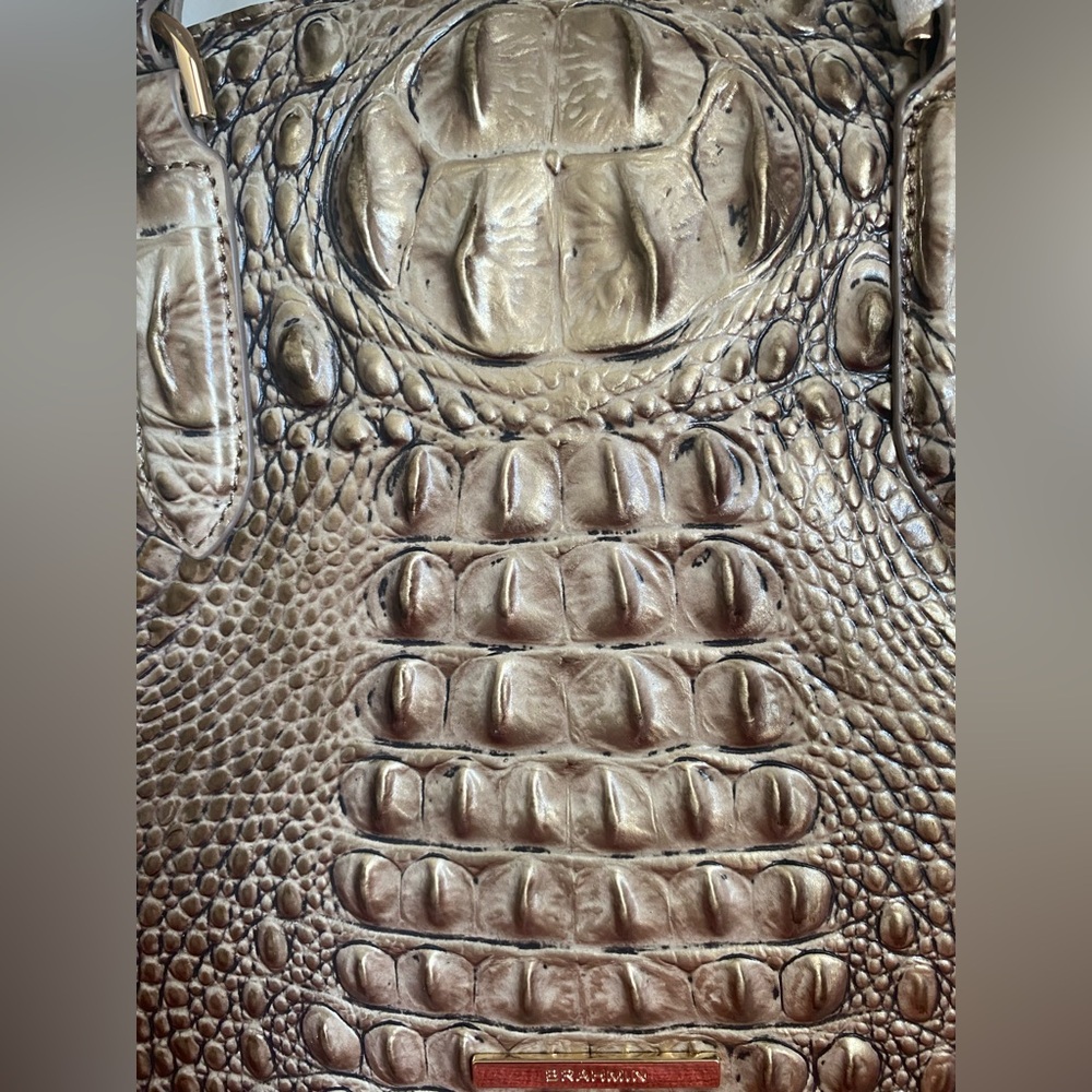 NWT…BRAHMIN… SATCHEL/CROSSBODY CROCODILE/ALLIGATOR EMBOSSED HANDBAG - Picture 5 of 16